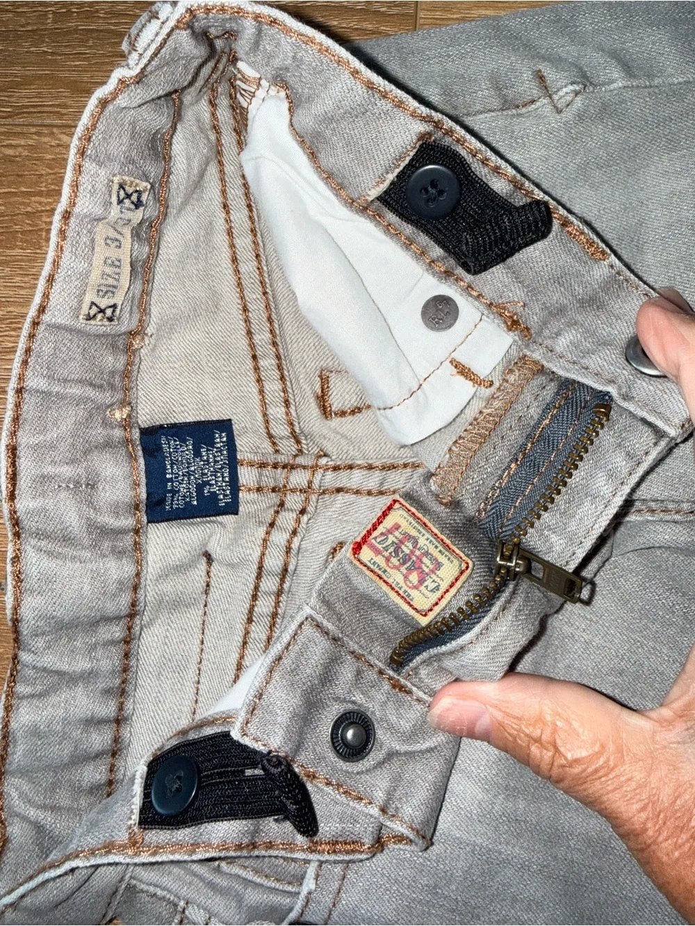 Polo by Ralph Lauren toddler boy grey Denim Jeans with adjustable waist sz 3t